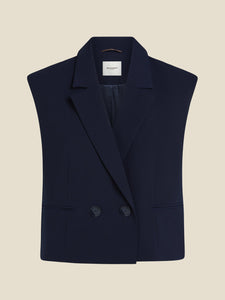 Baumont Abis Woven Vest in Night Blue