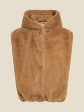 Load image into Gallery viewer, Beaumont Anjana Faux Fur Vest in Dark Camel
