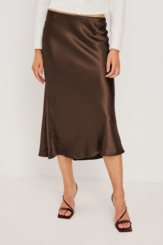 Rails Anya Satin Skirt in Espresso
