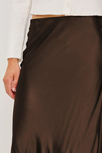 Rails Anya Satin Skirt in Espresso