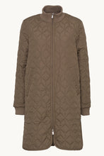 Load image into Gallery viewer, Ilse Jacobsen Long Quilted Coat in Mud
