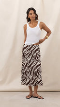 Load image into Gallery viewer, Charli Zebra Print Satin Skirt
