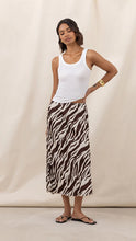 Load image into Gallery viewer, Charli Zebra Print Satin Skirt
