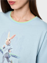 Load image into Gallery viewer, Marc Cain Bunny Print T-Shirt in Niagara Mist
