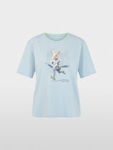 Load image into Gallery viewer, Marc Cain Bunny Print T-Shirt in Niagara Mist
