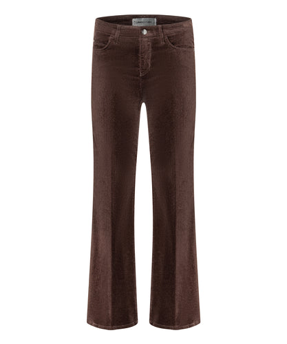 Cambio Paris Flared Baby Cord Pants in Dark Chocolate Brown