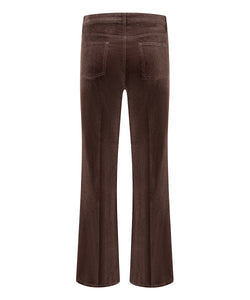Cambio Paris Flared Baby Cord Pants in Dark Chocolate Brown