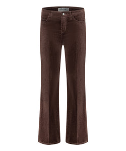 Cambio Paris Flared Baby Cord Pants in Dark Chocolate Brown