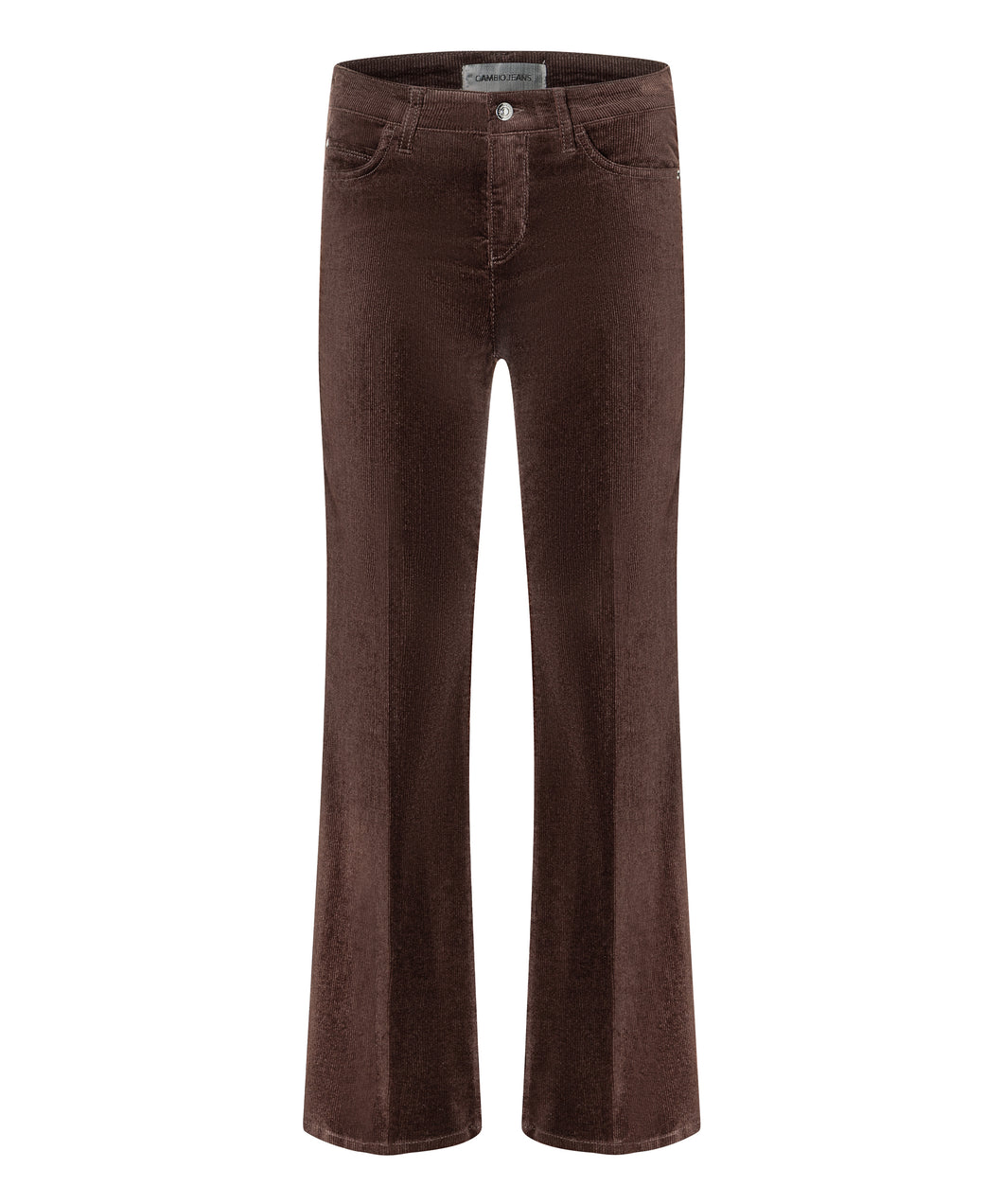 Cambio Paris Flared Baby Cord Pants in Dark Chocolate Brown