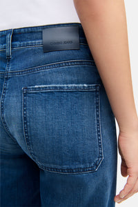Cambio Aimee Patched Pocket Jeans in Mid Sunny