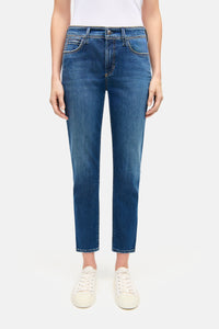 Cambio Piper Short Jeans in Mid Blue
