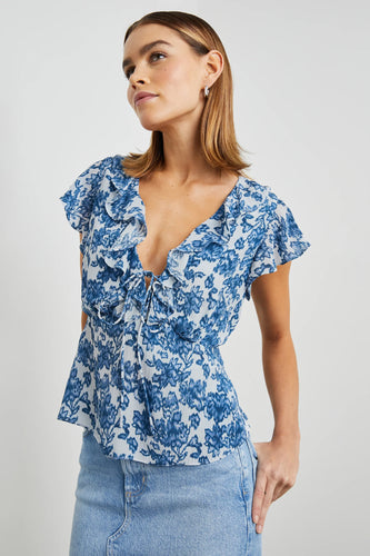 Rails Carmine Top in Chambray Floral