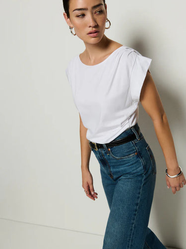 Nation Cerre Cap Sleeve Tee in White