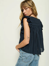 Load image into Gallery viewer, Nation Claudia Flutter Top in Navy Night Sky
