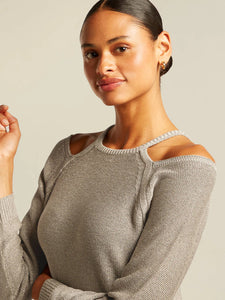 Beaumont Debby Lurex Pullover in Chinchilla