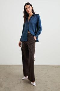 Rails Dorian Silk Shirt in Twilight Stripe