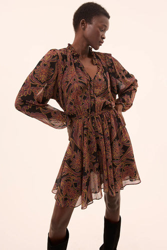 Misa Los Angeles Lilly Dress in Studded Flora Chiffon