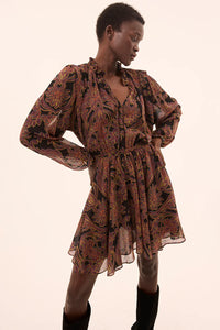 Misa Los Angeles Lilly Dress in Studded Flora Chiffon