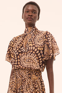 Misa Los Angeles Kaye Top in Daisy Paisley