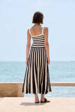 Load image into Gallery viewer, Sita Murt Midi Listed Dress in Navy/Cream
