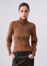 Load image into Gallery viewer, LIU JO Balloon Sleeve Turtleneck in Cocoa
