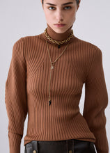 Load image into Gallery viewer, LIU JO Balloon Sleeve Turtleneck in Cocoa

