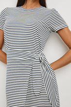 Load image into Gallery viewer, Rails Edie Dress in Ivory Navy Micro Stripe
