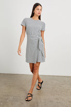 Load image into Gallery viewer, Rails Edie Dress in Ivory Navy Micro Stripe
