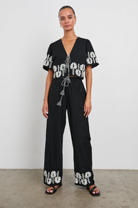 Rails Emmie Pant in Black Ivory Palm Trees