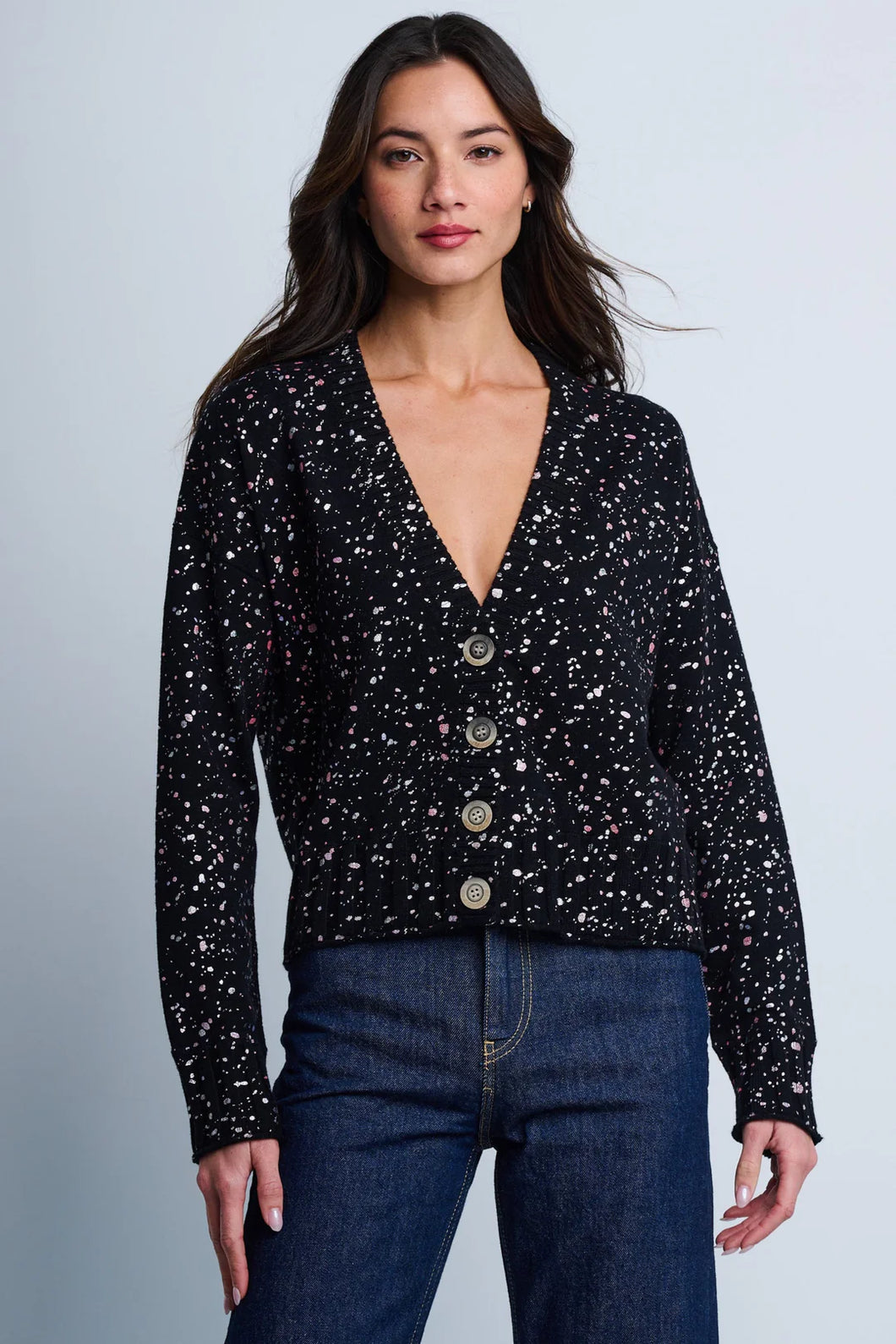 Lisa Todd Snow Sprinkle Cardigan in Black