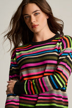 Load image into Gallery viewer, Lisa Todd Hype The Stripe Sweater in Black Multi
