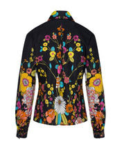 Load image into Gallery viewer, Meghan Fabulous Pixie Button Down Top in Black Wildflower

