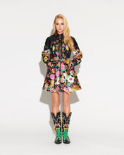 Load image into Gallery viewer, Meghan Fabulous Pixie Button Down Shirt Dress in Black Wildflower

