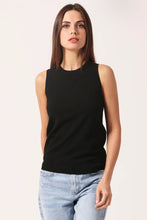 Load image into Gallery viewer, Minnie Rose Viscose Crew Tank in Black
