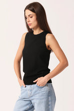 Load image into Gallery viewer, Minnie Rose Viscose Crew Tank in Black
