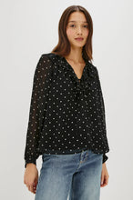 Load image into Gallery viewer, Rails Honora Polk-a-Dot Blouse in Black
