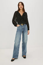 Load image into Gallery viewer, Rails Honora Polk-a-Dot Blouse in Black
