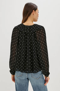 Rails Honora Polk-a-Dot Blouse in Black