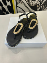Load image into Gallery viewer, Caryatis Sandal in Black &amp; Gold

