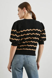 Rails Isla Cardigan in Black Camel Stripe