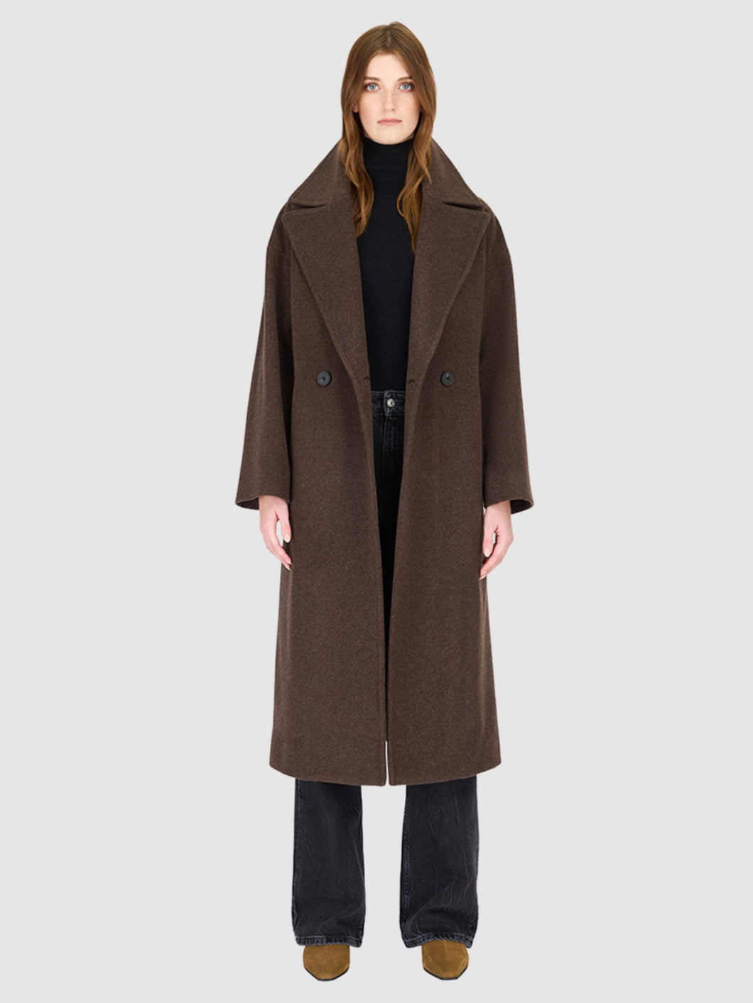 HiSO Isabella Coat in Brown Melange