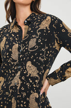 Load image into Gallery viewer, Rails Kate Silk Blouse in Noir Leopard
