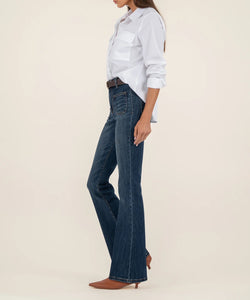 Kut From The Kloth Ana High Rise Flare Jeans in Deductive