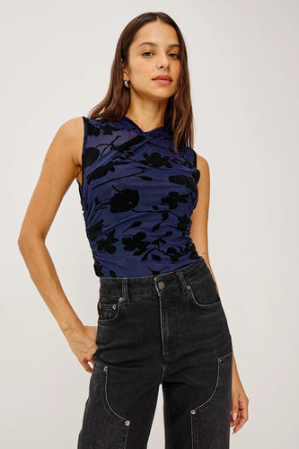Rails Lauris Top in Navy Tossed Roses