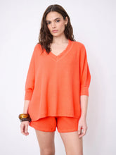 Load image into Gallery viewer, NOTSHY Cotton Cashmere Poncho Sweater in Grapefruit
