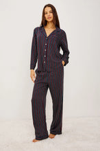 Load image into Gallery viewer, Rails Luna Pajama Set in Navy Oxblood Stripe
