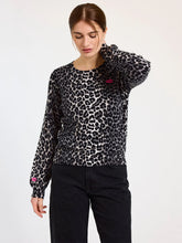 Load image into Gallery viewer, WSPR by Brodie Lydia Leopard Crew top in Ivory/Silver Birch
