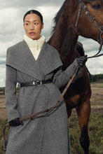 Load image into Gallery viewer, Mackage Mai Double Face Wool Wrap Coat in Black/Cream
