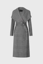 Load image into Gallery viewer, Mackage Mai Double Face Wool Wrap Coat in Black/Cream
