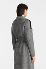 Load image into Gallery viewer, Mackage Mai Double Face Wool Wrap Coat in Black/Cream
